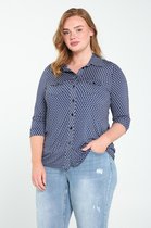 Paprika Dames Hemd in tricot met een geometrische print - T-shirt - Maat 50
