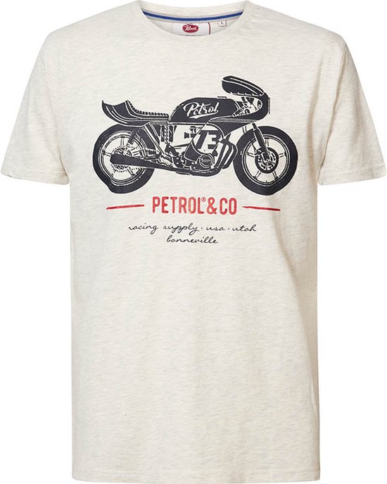 Petrol Industries - Heren Artwork T-shirt - Wit - Maat M