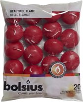 Bougies flottantes Bolsius - 20 pièces - Rouge