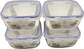 Diepvriesdozen (set van 4) 900 ml - Diepvriesbakje - Lunchbox