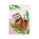 Red Panda Luxury Notebook - Bullet journal - Dagboek - A5 – Gelineerd – Rode panda