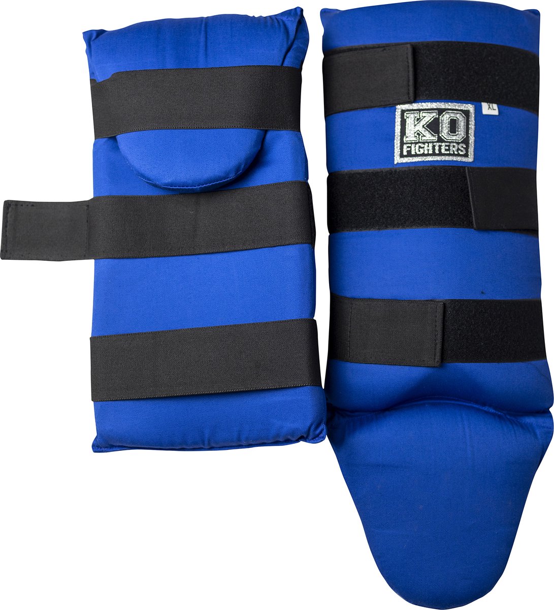 KO Fighters Scheenbeschermers Kickboksen Katoen - Blauw - XL