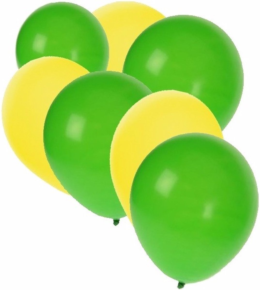 Shoppartners Party Ballonnen - 30x stuks - groen-geel - latex - 27 cm - versiering - kleurenmix - feestartikelen