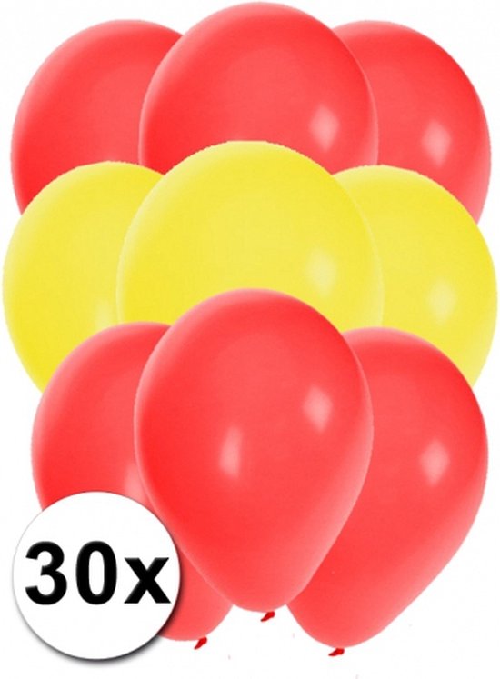 30x ballonnen in Spaanse kleuren