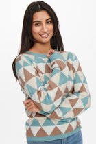 Jacqueline de Yong Trui Jdymoss L/s Jacquard Pullover Knt 15243917 Tourmaline/jacquard Dames Maat - L