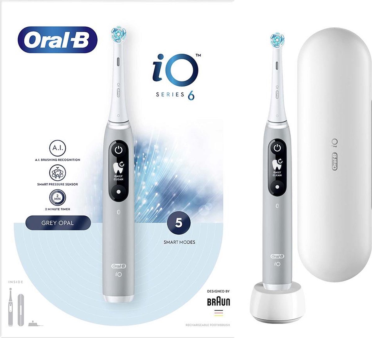 Afbeelding 2 van Oral-B iO 6N - Elektrische Tandenborstel - grijs