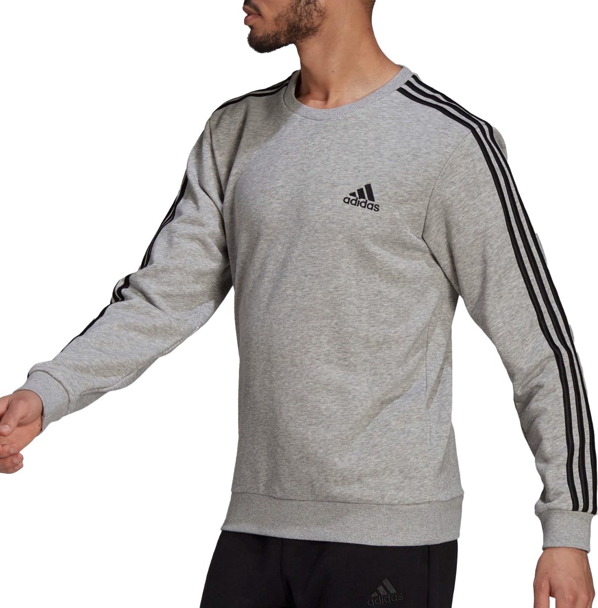 adidas Essentials Trui Mannen lichtgrijs Zwart