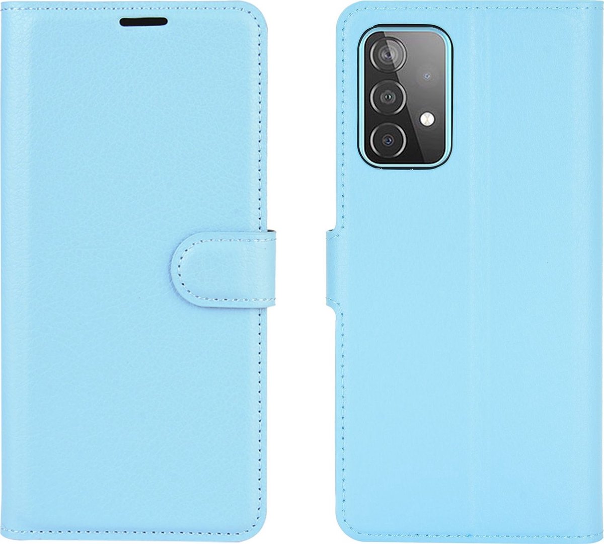 Mobigear Telefoonhoesje geschikt voor Samsung Galaxy A52 Hoesje | Mobigear Classic Bookcase Portemonnee | Pasjeshouder voor 3 Pasjes | Telefoonhoesje voor Pinpas / OV Kaart / Rijbewijs - Blauw