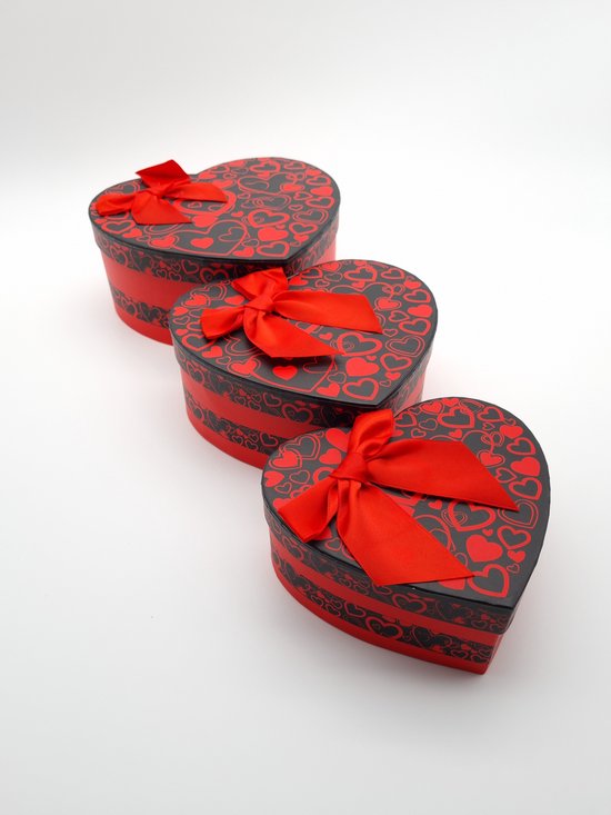 boîte d'emballage coffret cadeau coffret cadeau coeurs valentine ruban arc  amour