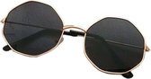 Freaky Glasses® – Festival Bril – Rave Zonnebril – UV400 - Ronde Hoeken - Dames – Heren - Zwart Goud