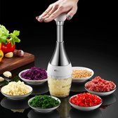 Foqu Knoflookhakker RVS - Uienhakker - Knoflooksnijder - Groentehakker - 250mL Capaciteit