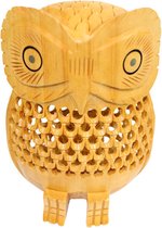Beeld - Uil - Hout - 13x8x4 cm - Sarana - Fairtrade Indonesie - Fairtrade