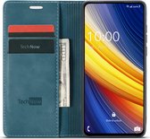 Housse pour Xiaomi Poco X3 Pro - Housse Slimline Book Case Bleu