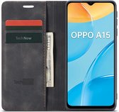 Oppo A15 / A15s Hoesje - Book Case Slimline Zwart