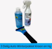 HG / Kroon | 3 Delig | Winterpakket | Winterset | HG Ruitontdooier / DE Icer | Kroon Oil Sceenwash Concentraat | HG Ijskrabber |