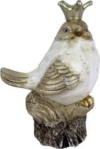 Decoratie Beeld Vogel 14*9*19 cm Wit, Beige Kunststof Decoratief Figuur Decoratieve Accessoires Woonaccessoires