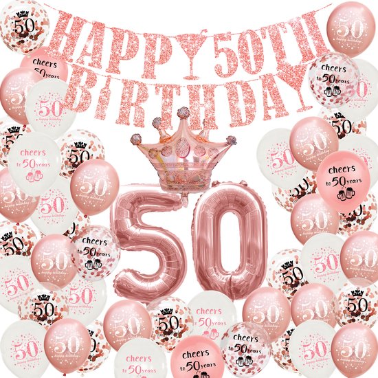 50 versiering - 50 Jaar Feest Verjaardag Versiering Set 52-delig -... | bol.com