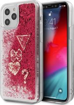 Apple iPhone 12 Mini Hoesje Guess Glitter Rood