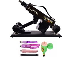 Pakket René Auxfun Basic Seksmachine Met 5 opzetstukken