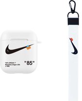 Airpods 1/2 Case - Air Jordan 1 with Cord White - Airpods 1/2 Hoesje Wit - Nike