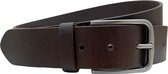 Riem heren Donkerbruin Leer - 4 cm Brede Casual Leren Dames Riem Of Heren Riem – Totale Riem Lengte 145 cm (Taillemaat tot 125 cm)