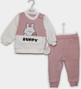 Baby set konijn | roze | maat 80 / 12 maanden