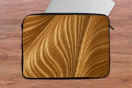 Housse ordinateur 13 pouces 34x24 cm - Or - Housse Macbook & Laptop Close-up of golden paint - Housse ordinateur portable avec photo