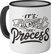 Mok met tekst: It's all about the process - 330ml