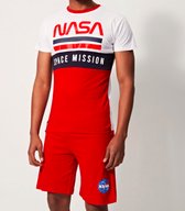 Nasa heren pyjama - wit - bordeaux - Maat M