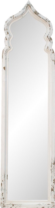 Uitdrukkelijk Wantrouwen tent Staande Spiegel 48*4*186 cm Wit Hout, Glas Rechthoek Passpiegel Grote  Spiegel | bol.com