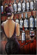 3D Metaal Schilderij 120*5*80 cm Rood Ijzer Vrouw Wanddecoratie Muurdecoratie Schilderij