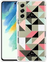 Hoesje Geschikt voor Samsung Galaxy S21 FE Geometric Artwork