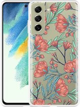 Hoesje Geschikt voor Samsung Galaxy S21 FE Poppy Roses
