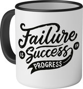 Mok met tekst: Failure is success in progress - 330ml