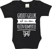 Rompertjes baby - Groot geluk zit in een klein rompertje - maat 56 - korte mouwen - baby - romper - rompertjes baby met tekst - kraamcadeau meisje - kraamcadeau jongen - zwanger -