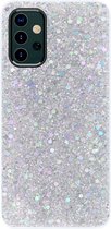 ADEL Premium Siliconen Back Cover Softcase Hoesje Geschikt voor Samsung Galaxy A32 (5G) - Bling Bling Glitter Zilver