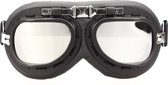 Zwart chrome motorbril zilver reflectie glas