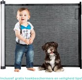 Oprolbaar Traphekje voor Baby / Hondenhek - Veiligheidshek - Gate + GRATIS E-book en 12 Hoekbeschermers