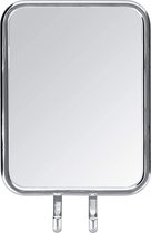 WENKO Express-Loc® anticondensspiegel Cali - anti-condensvrije douchespiegel, scheerspiegel, bevestiging zonder boren, roestvrij staal, 13,5 x 20 x 6,5 cm, glanzend