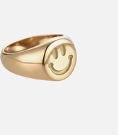 Smiley Gouden Ring 18K Plated Gouden Ring RVS Roestvrijstaal Sieraden Emoticon Ring Zegelring