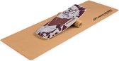 BoarderKING Indoor board Curved - balance board - balanstrainer - esdoornhout & kurk - 29 x 15 x 83 cm (BxHxD)