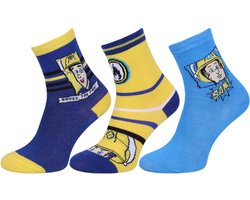 3x blauw-gele jongenssokken Brandweerman Sam - maat 31-34