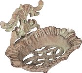 Zeepbakje 16*11*9 cm Beige Ijzer Ovaal Zeephouder Zeepschaaltje Zeeprekje