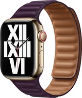 Fonu Leather link Apple Watch 1-7 series 38-40-41mm bandje - Donkere kers