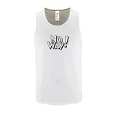 Witte Tanktop sportshirt met "No Way" Print Zwart Size S