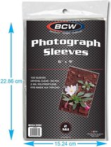 BCW Photograph Sleeves 6" X 9" - softsleeves - 100 stuks