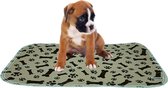 Sharon B - puppy training pad - plasmat - beige met botjesprint - 60x40cm - hondentoilet - herbruikbaar - wasbaar