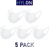 Neopreen Mondmasker - Wit - 5 PACK - Wasbaar - Herbruikbaar - By HYLON
