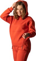 La Pèra Sweatshirt Fleece oranje Dames - Maat 40