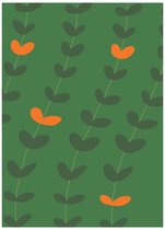 HappyBook - Notitieboek - Notebook - A4 - Hartjes - Bloemetjes - Flowers - Fleurig - Groen - Gelijnd - Lijntjes - Softcover - Elastiek - Werk - Studie - School - Dagboek - Diary -